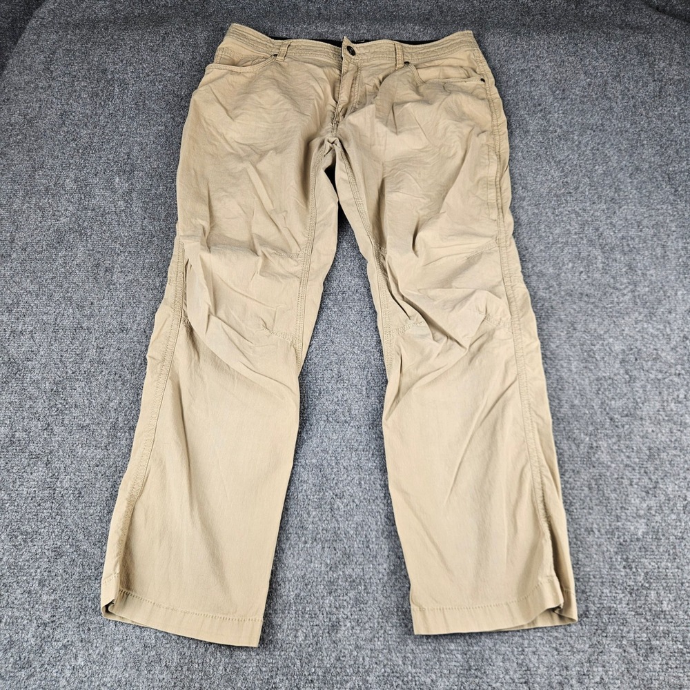 Swiss Tech Mens Performance Pants 34x30 Sand Khaki Stretch Outdoor SMB38478